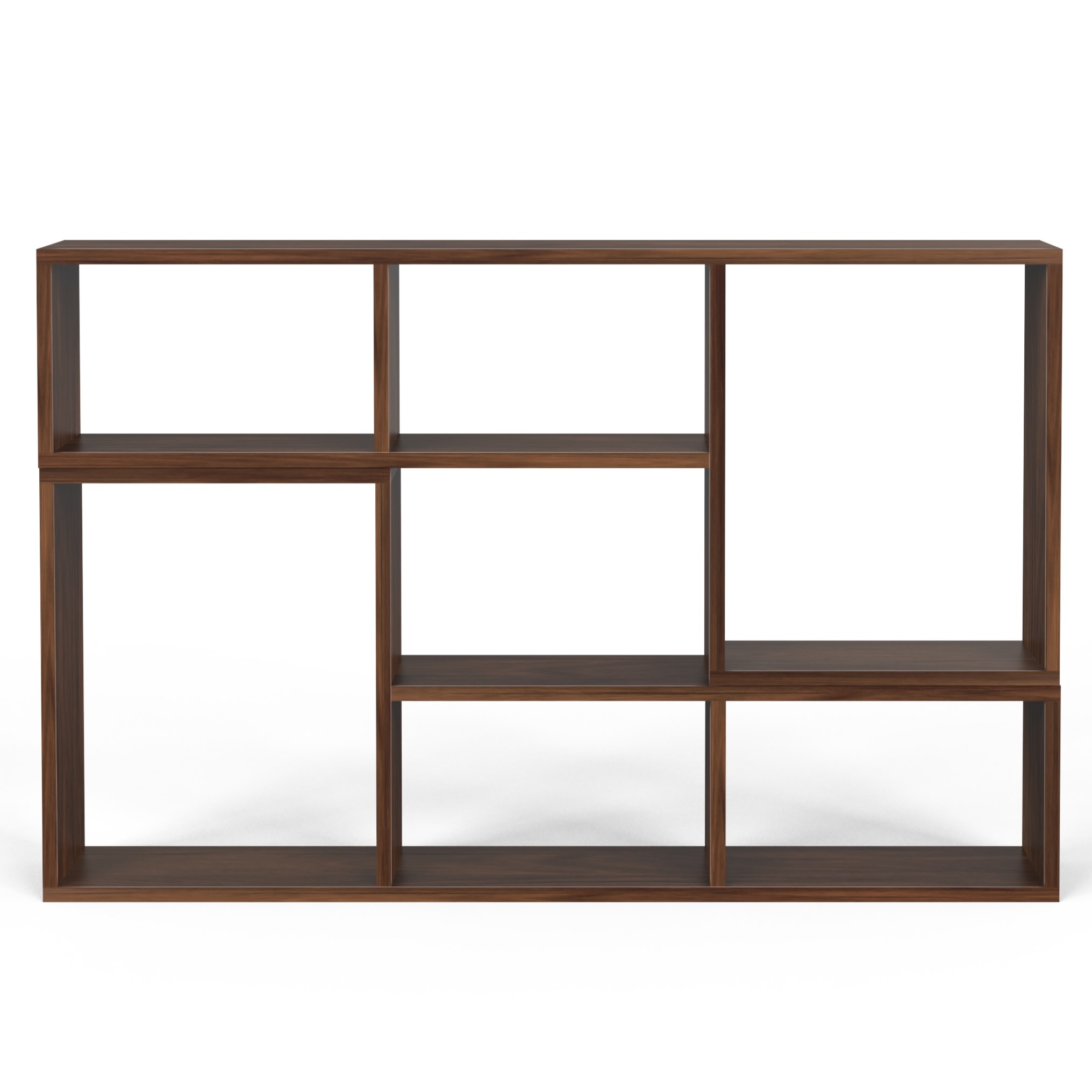 BLUEWUD Petel Engineered Wood TV Entertainment Unit/Versatile Adjustable TV Panel Stand & Storage Unit with 6 Compartments & Adjustable L-Shaped Shelves DIY Ideal Upto 65 Inches TV (Petel Brown Maple)