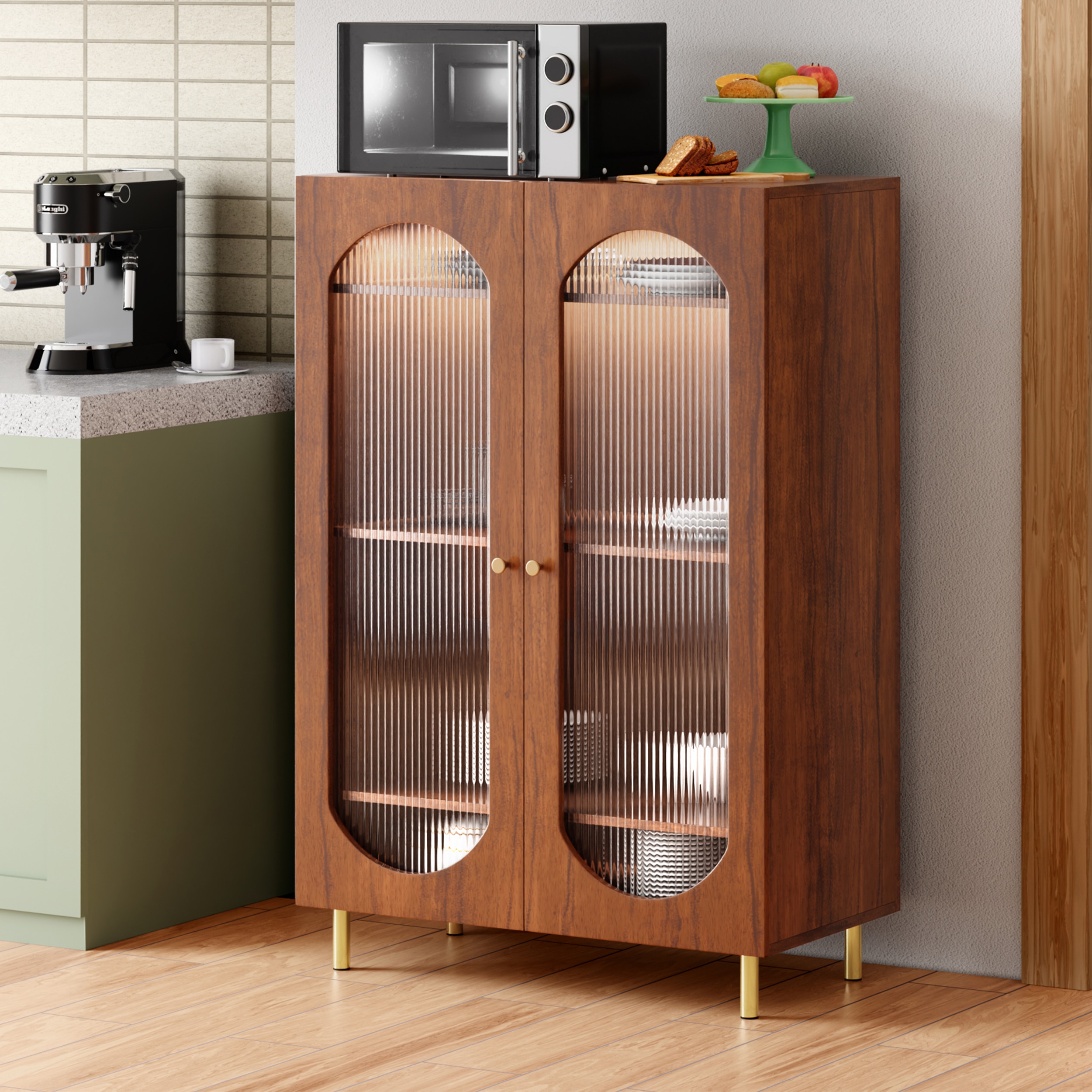 Stellar Multipurpose Storage Cabinet (Tall Size, Teak Brown) - Alex Daisy