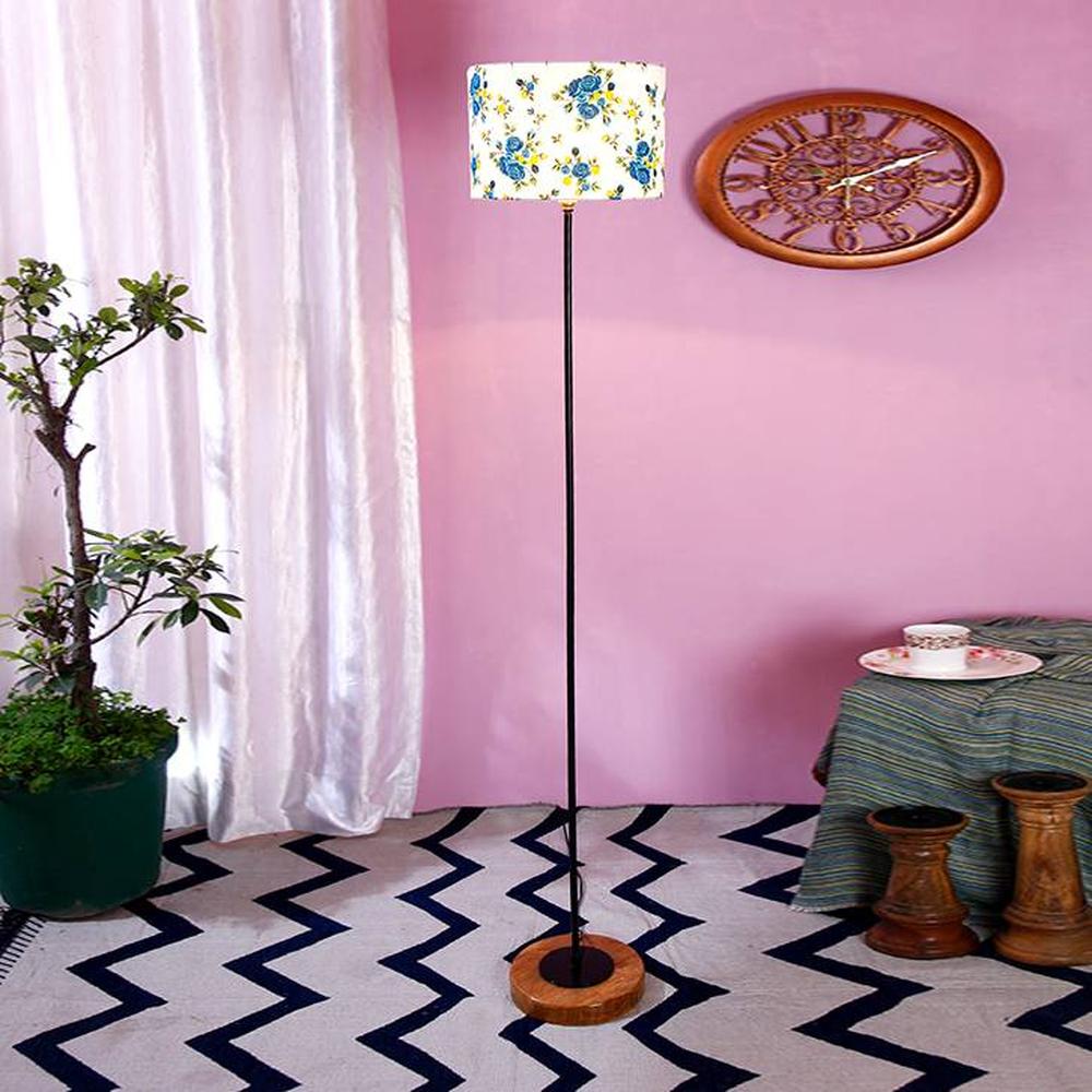 Etta Multicolour Cotton Shade Floor Lamp
