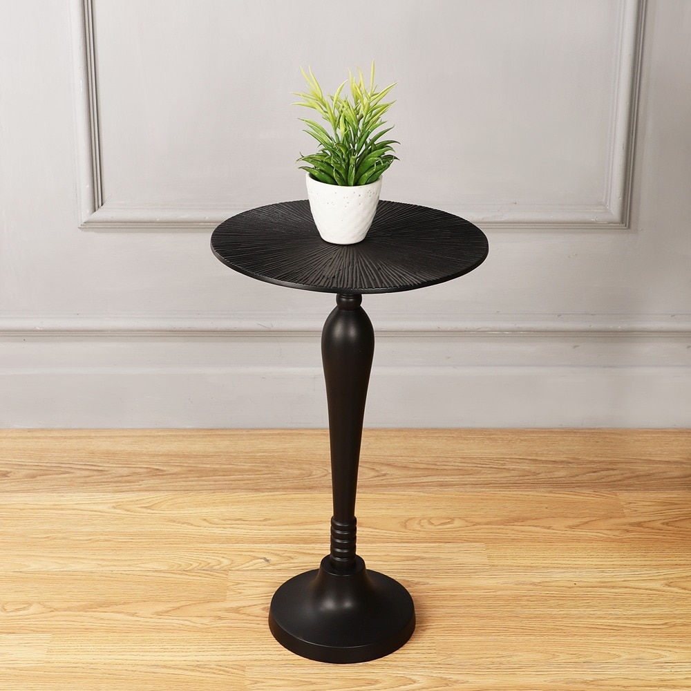 De Maison Decor Carla Side Table Classical Raw Black Finish - De Maison Decor