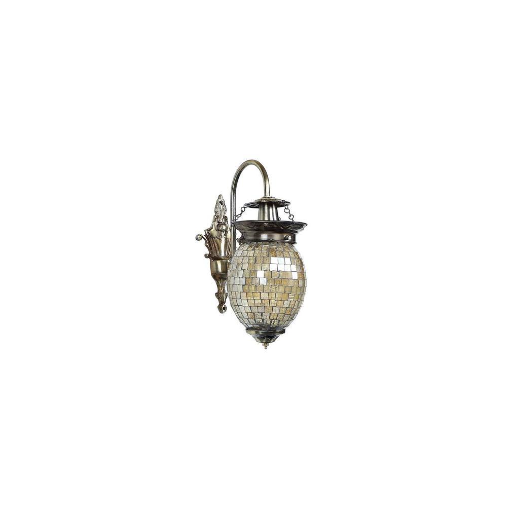 Ivory Multicolor Mosaic Glass Wall Mounted Lamp (Oval )