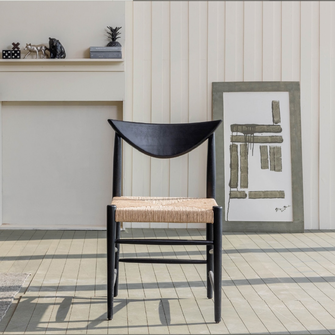Saanra Solid Wood Dining Chair in Black Colour - Orange Tree
