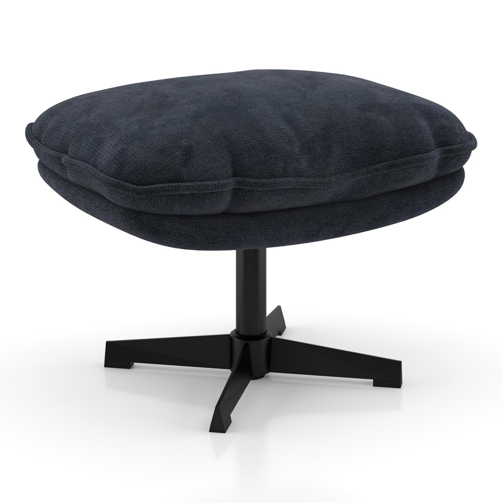 Marson Swivel Lounge Chair and Ottoman in Indigo Blue Colour