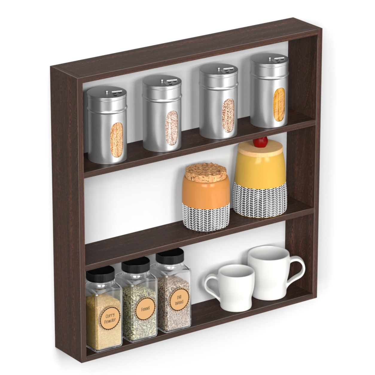 BLUEWUD Jasden Engineered Wood Multipurpose Kitchen Storage Rack Shelf (Wenge)