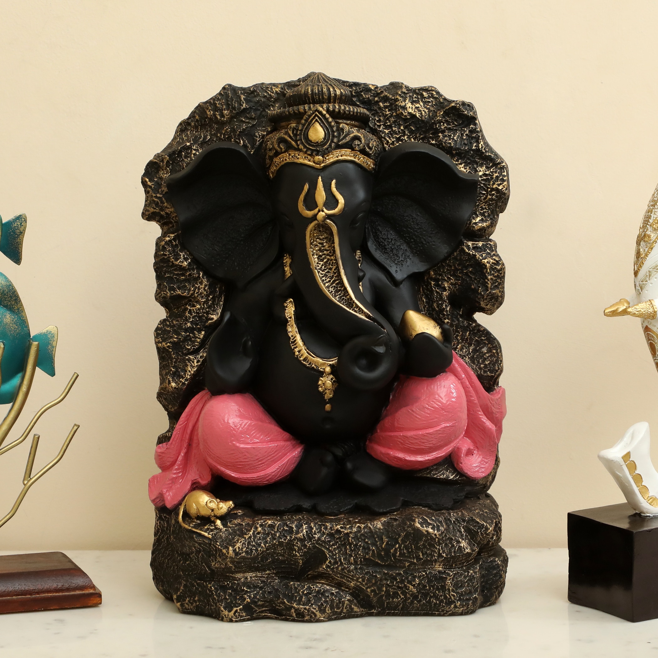 Onkar Polyresin Figurine in Black Colour - Vedas