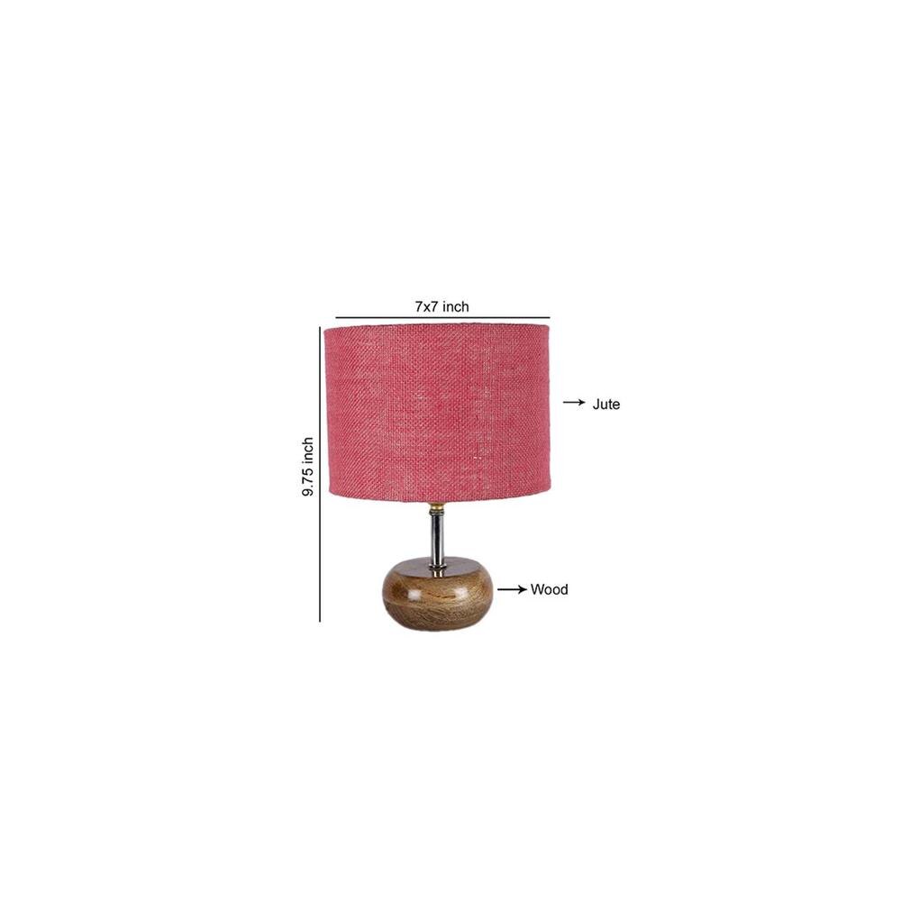 Maeve Pink jute & solid wood table lamp
