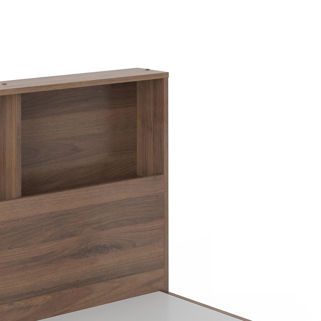 Jasper Engineered Wood Queen Size Box Storage Bed In Classic Walnut Finish