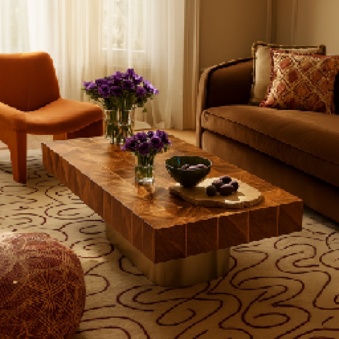 Arrow Solid Wood Coffee Table in Brown Colour - Orange Tree