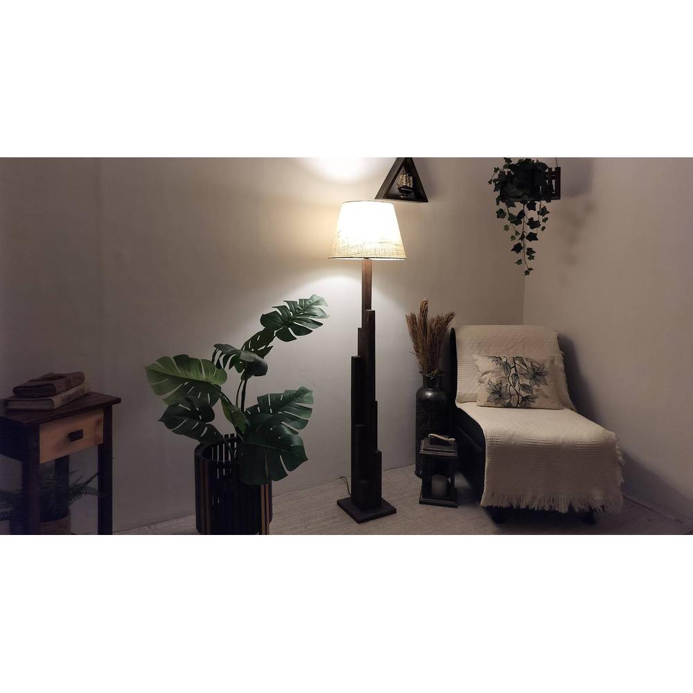 Skyline Beige Jute Floor Lamp with Beige Jute Base