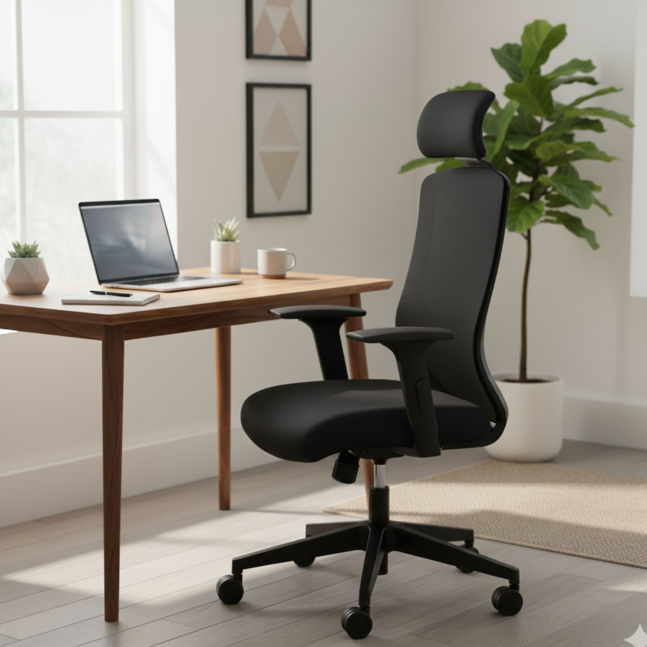 Eterna High Back Ergonomic Study Chair in Black Colour