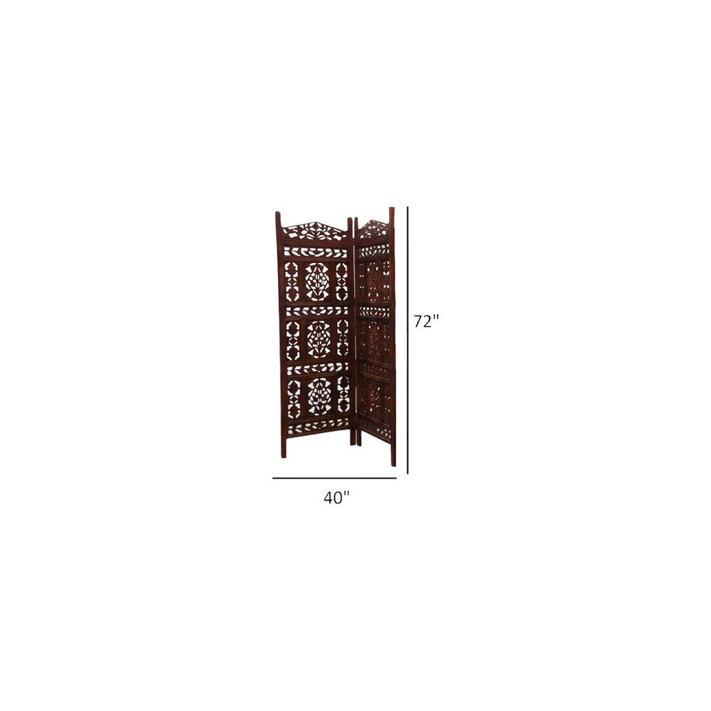Zehra Solid Wood 4 Panel Room Divider