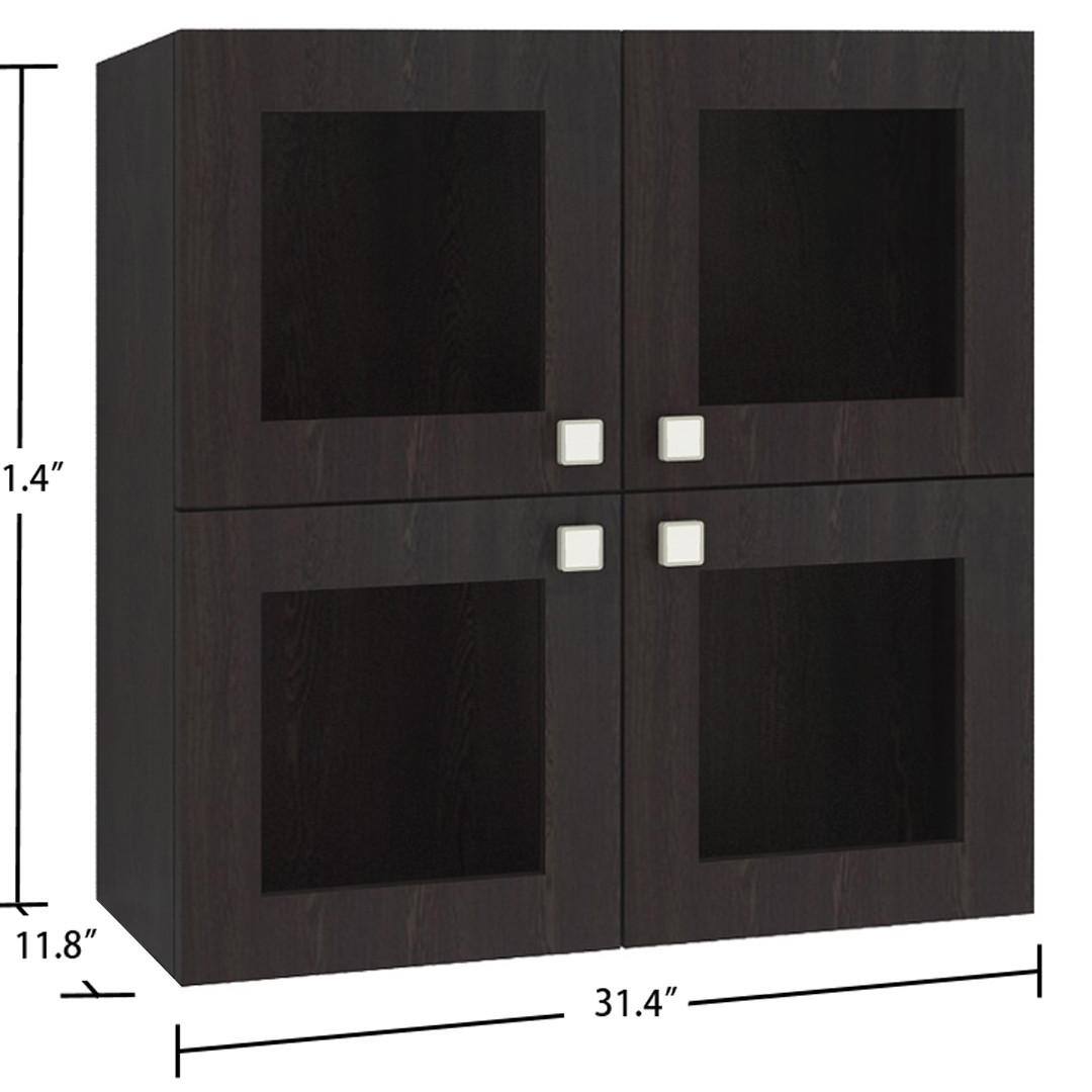Romano Wall Mounted Glass Display Cabinet in Antique Ebony Colour