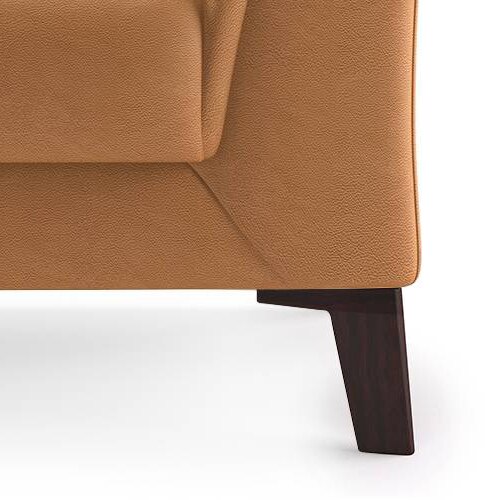 Weston 1 Seater Half Leather Sofa in Mustard Colour