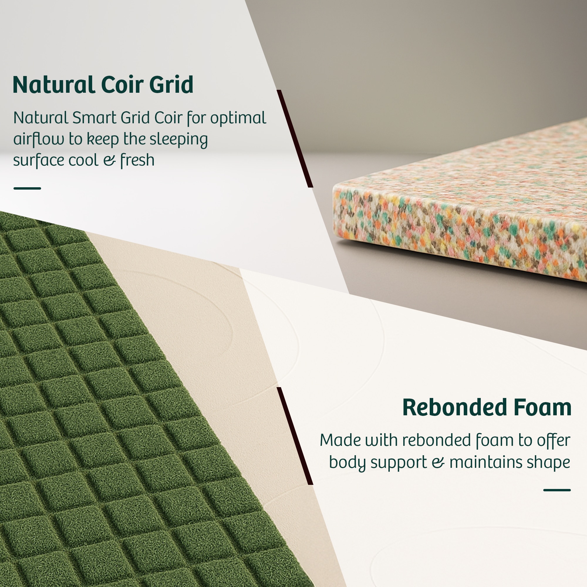 KURLON Kurlobond Essential Mattress 5 inch King Bonded Foam Mattress (L x W: 72 inch x 72 inch)