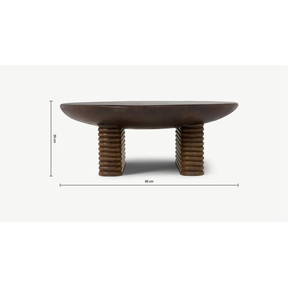 Ribbed Coffee Table Brown