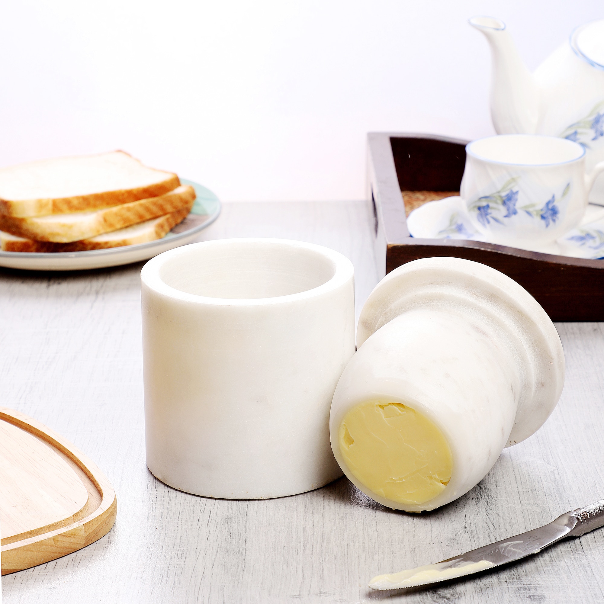 Serene Chill Marble Butter Keeper