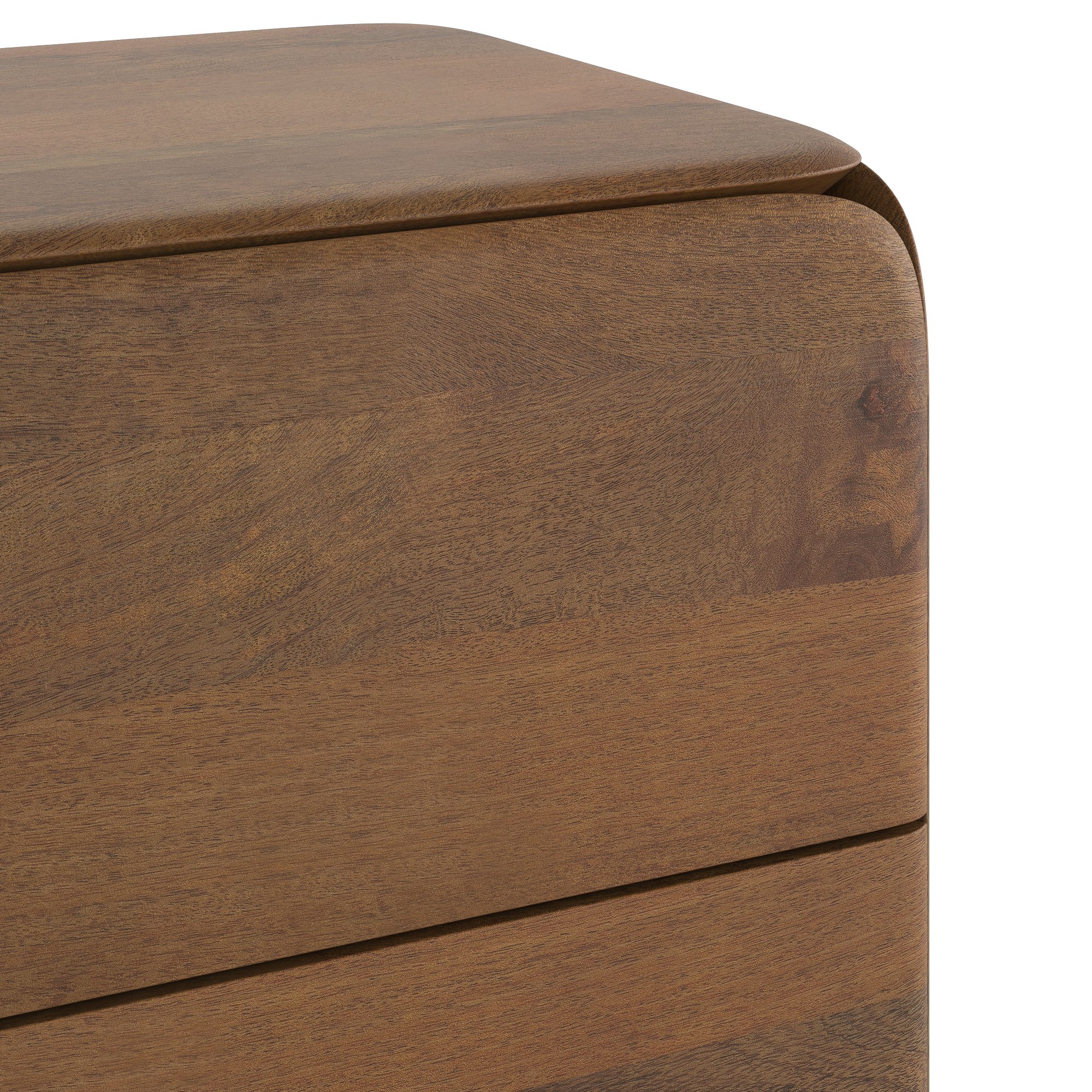 Olen Solid Wood Bedside Table In Amber Walnut Finish
