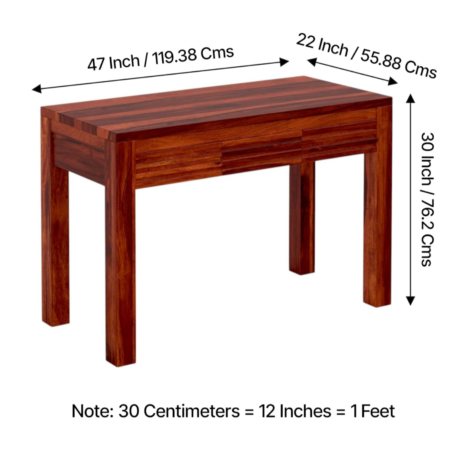 Abomey Sheesham Wood Study Computer Table In Honey Finish