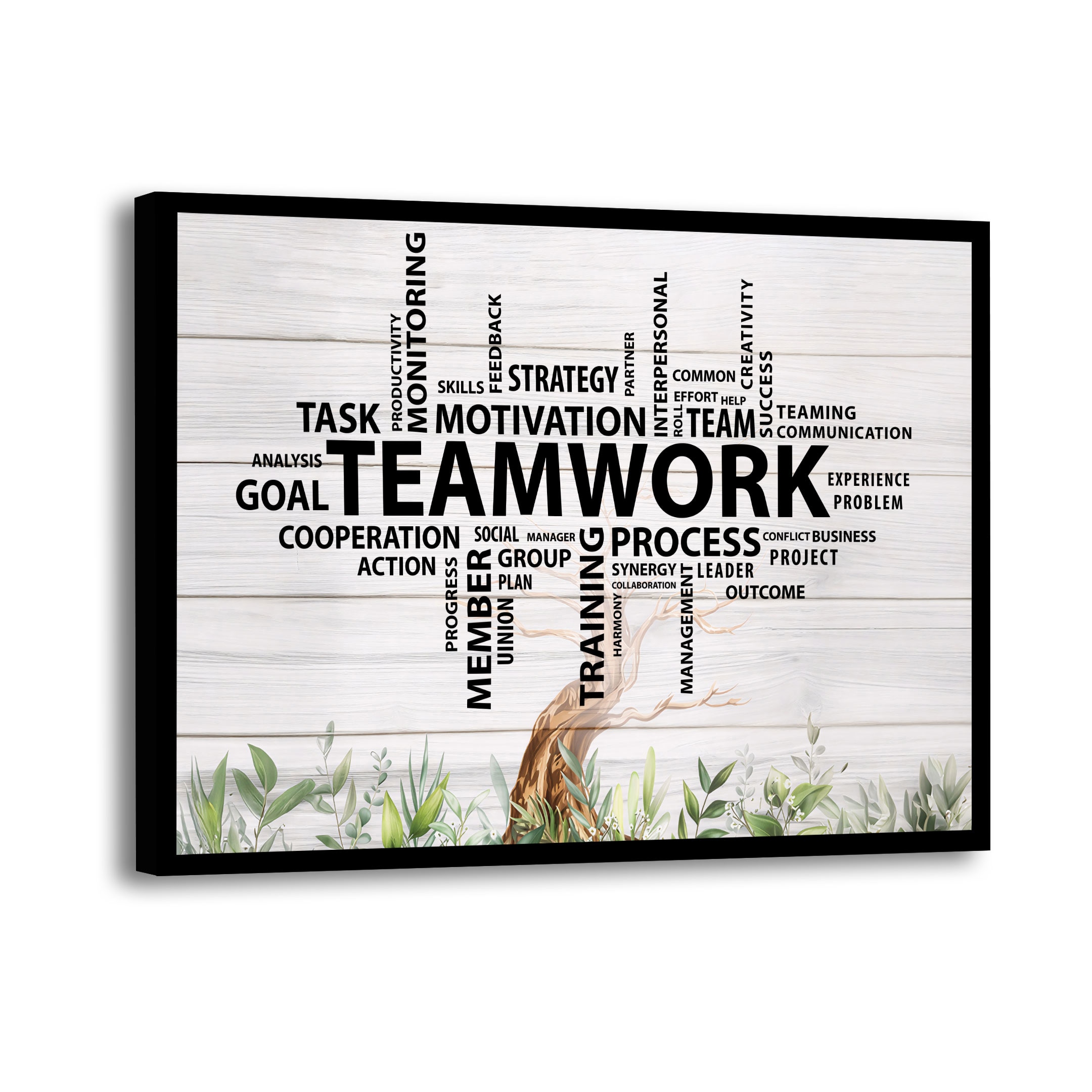 The Castle Decor Teamwork Motivational Wall Art Frame Office Decor 20x30 Inch