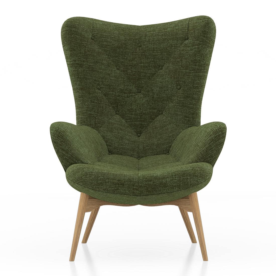Contour Chair With Ottoman In Moss Green