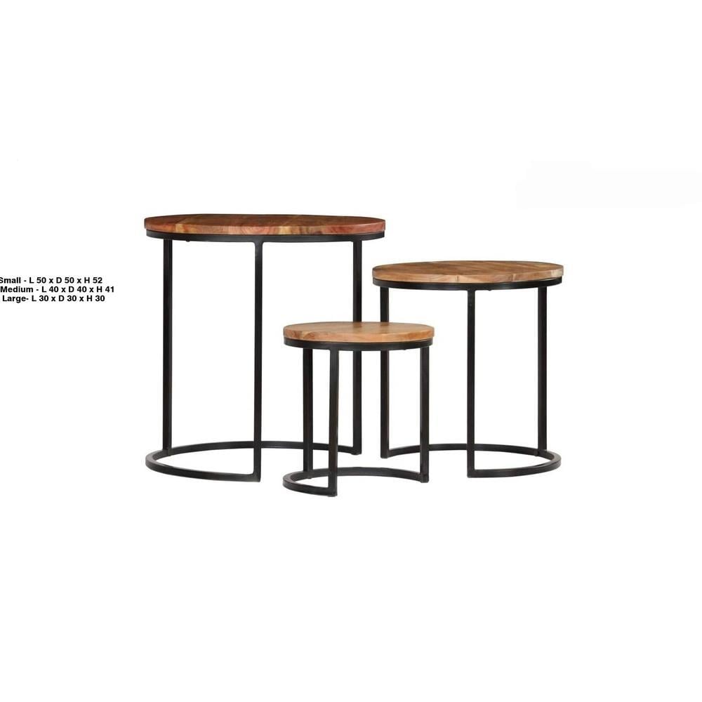 Chelli Solid Wood Nested Tables - Set of 3