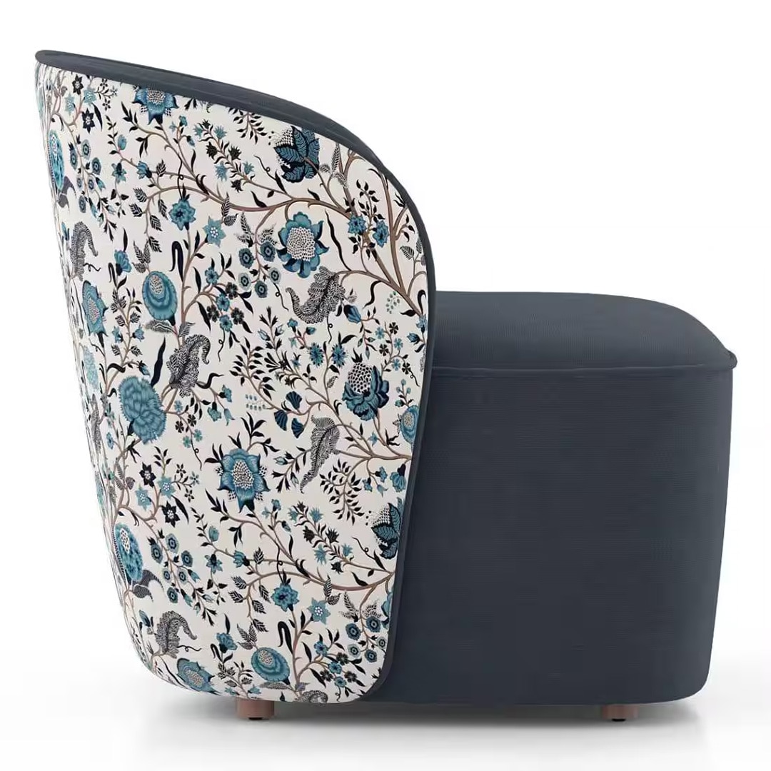 Portia Fabric Accent Chair in Calico Peony White Colour