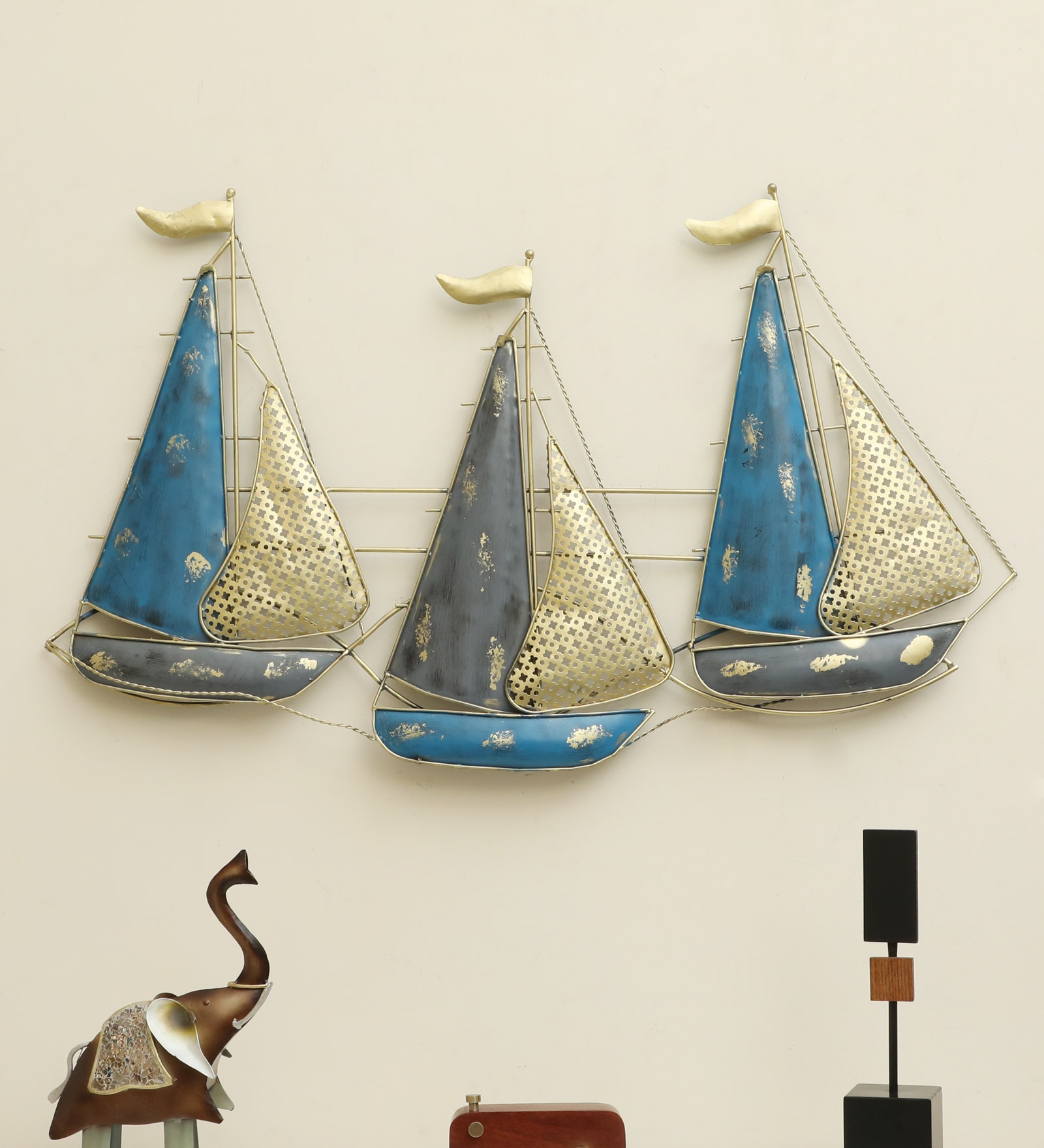 W-Turkish Abstract Metal Wall Decor in Multicolor Set of 1 - Vedas Exports