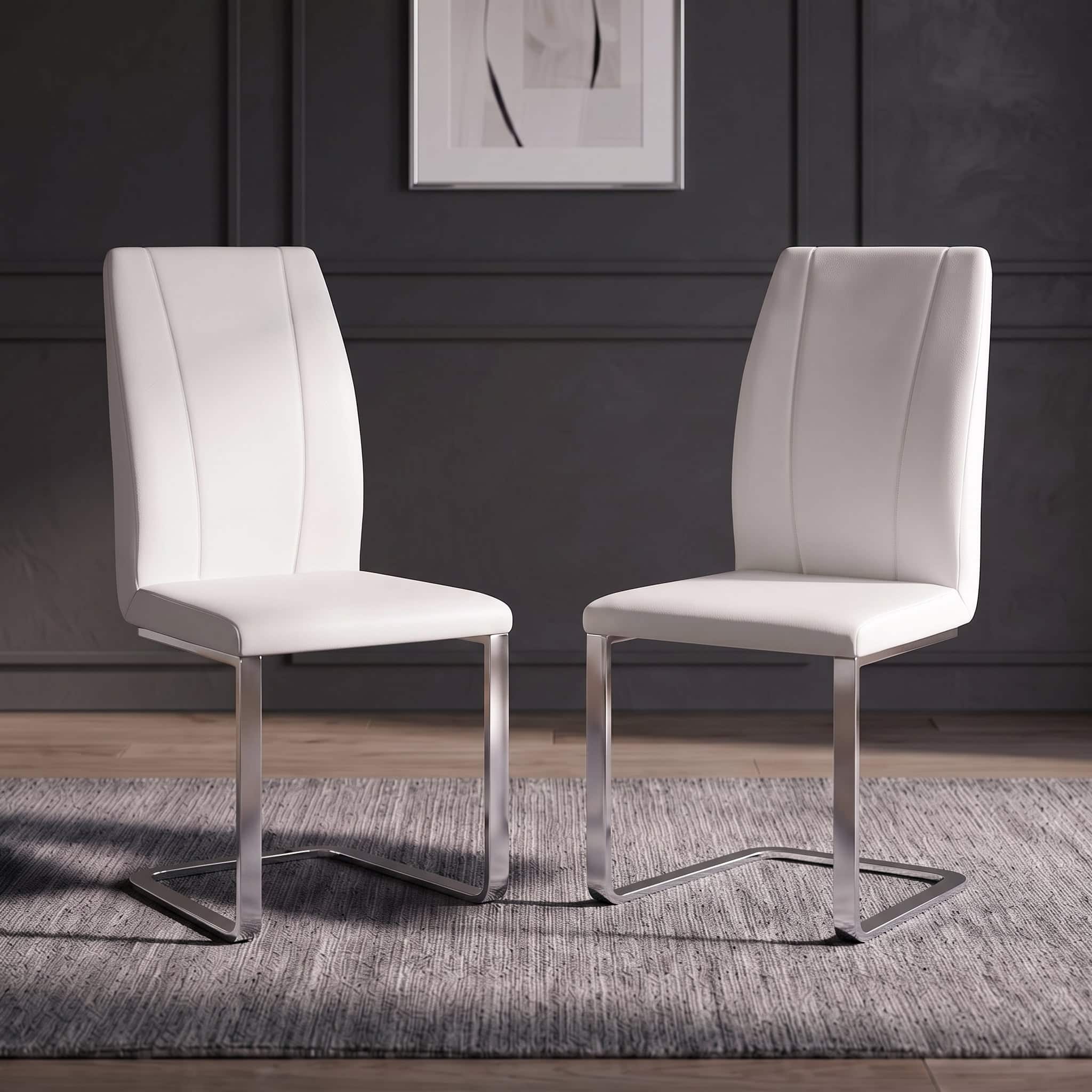 Seneca Metal Dining Chair in White Colour - Set of 2