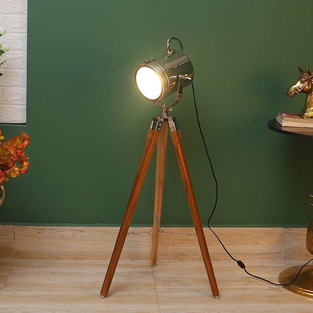 Alveena Nickle Aluminum Shade Floor Lamp