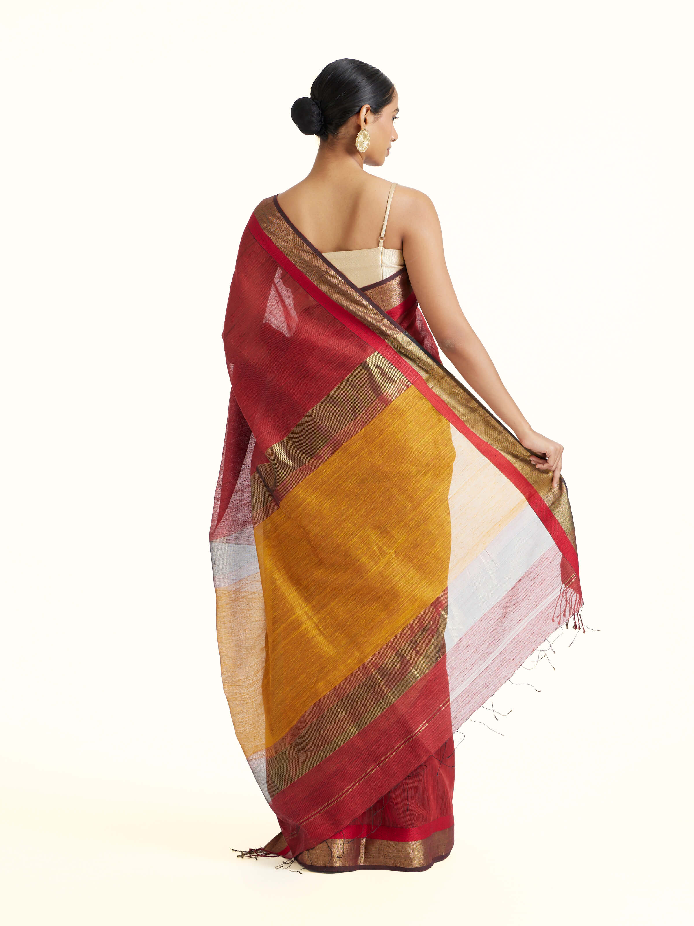 Red Cotton Silk Maheshwari Saree