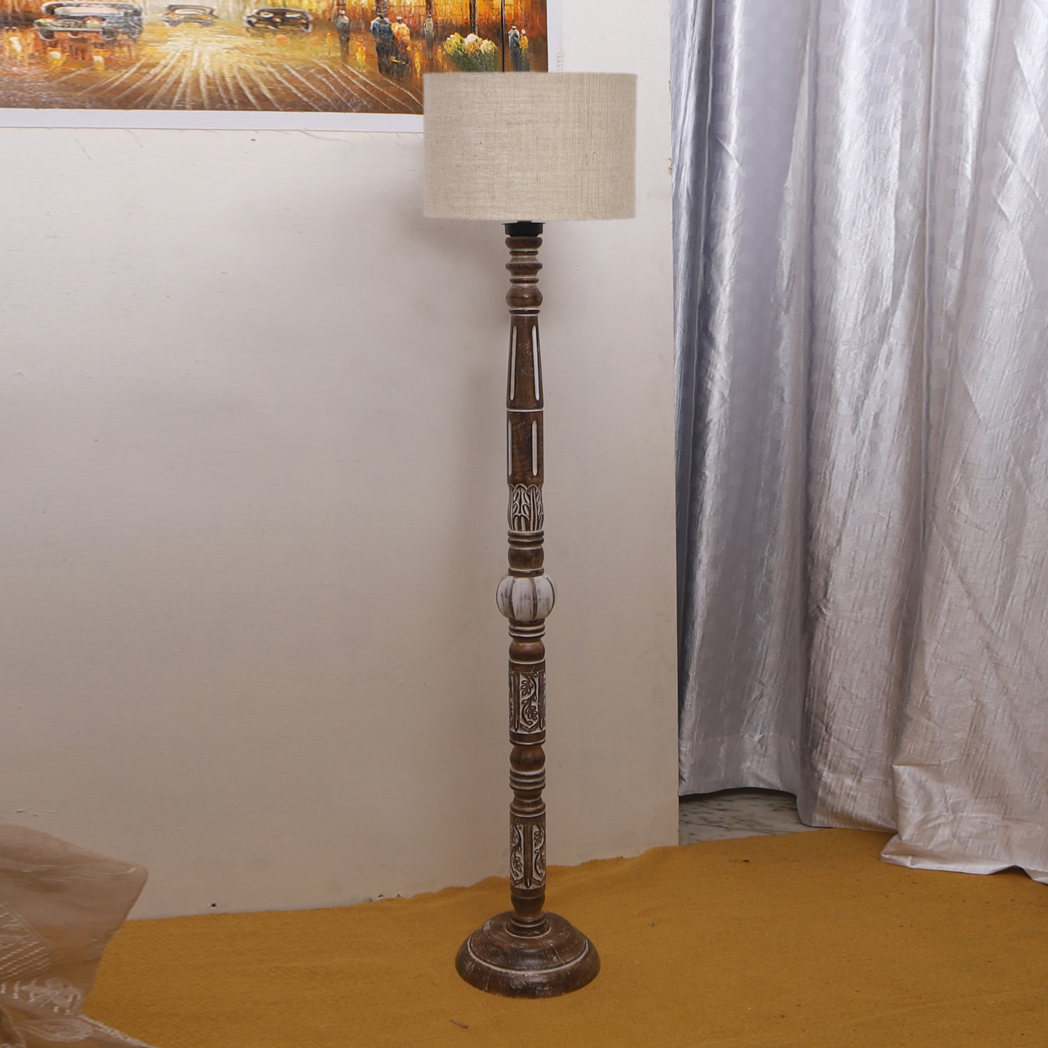 Devansh Wooden Floor Lamp
