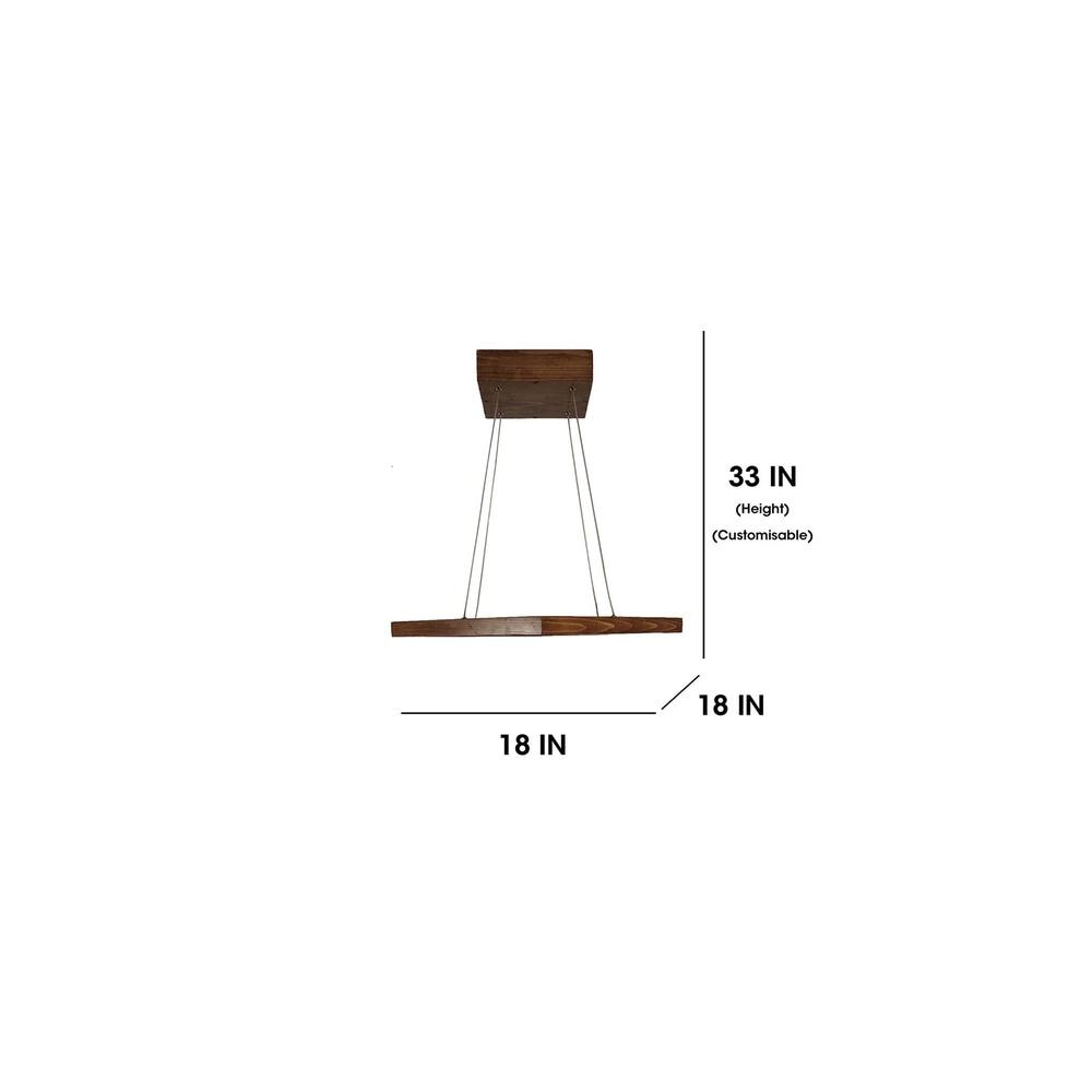 Atrium Brown Solid Wood Single Hanging Light