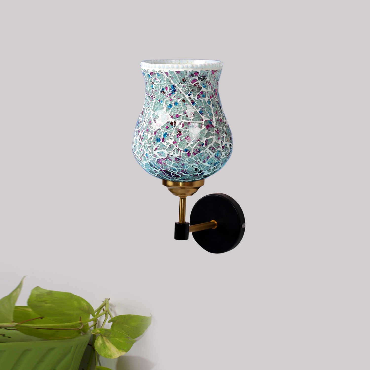 Devansh Metal Electric Wall Light in Black Colour with Multi Shade Count of 1 Light - Devansh