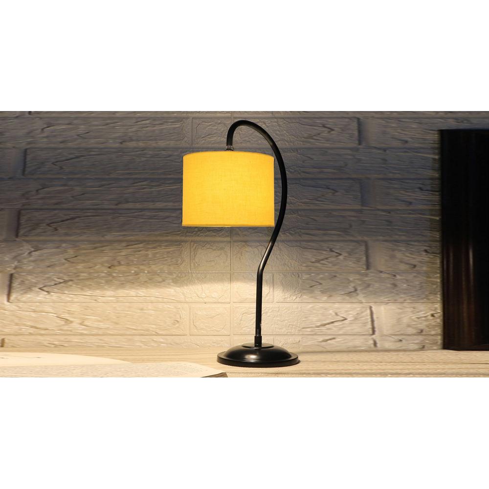 Yellow cotton Curvy table lamp with Iron Base (SP05)
