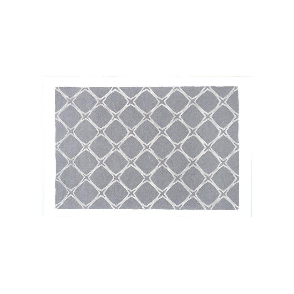 Shirley Grey Geometric Natural Fiber 18x13 inches Carpet