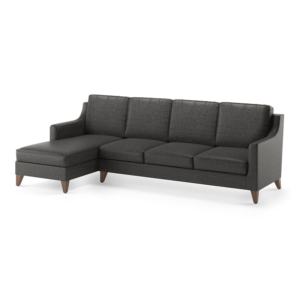 Abbey Sectional Sofa (Colour : Steel, Cushion : Soft, Seater : Left Aligned 3 Seater + Left Aligned Chaise)