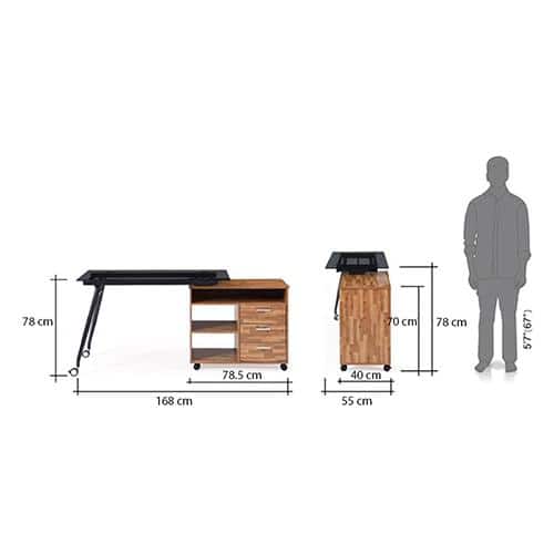 Niccol Engineered Wood Study Table in Golden Oak Finish