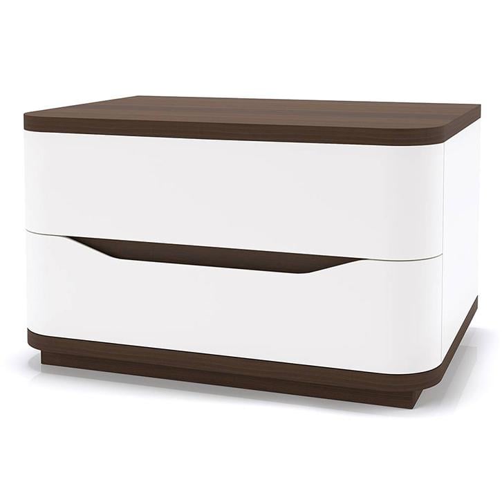 Baltoro Engineered Wood Bedside Table in White Finish