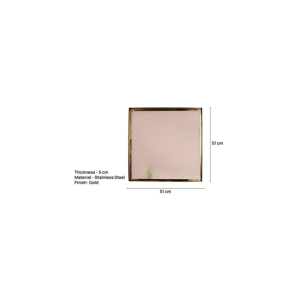 LuxeGold Steel Wall Mirror