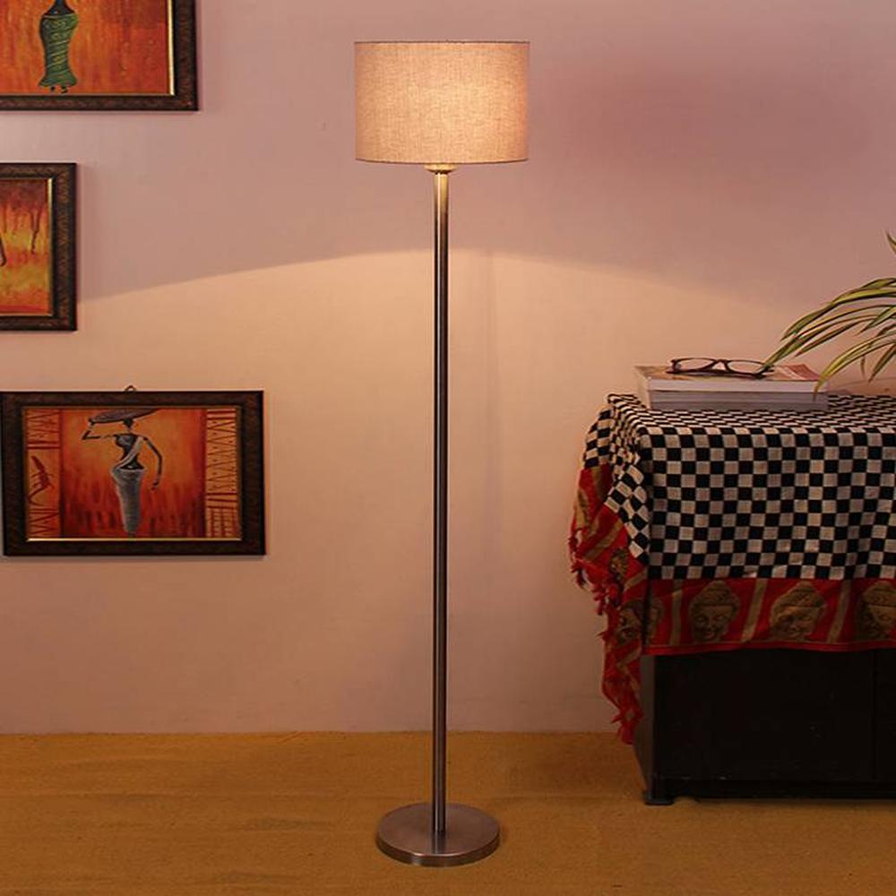 Darlene Grey Cotton Shade Floor Lamp