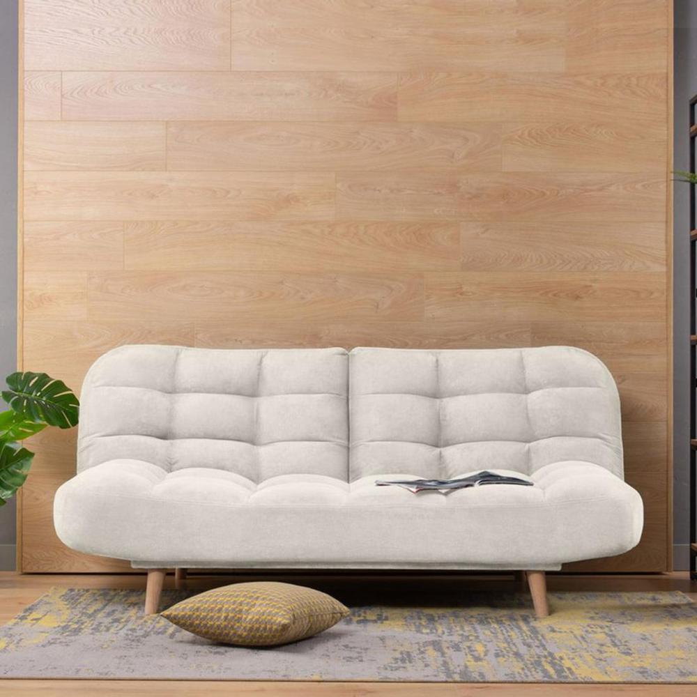 Bonnes 3 Seater Fold Out Sofa cum Bed  in Cream Colour