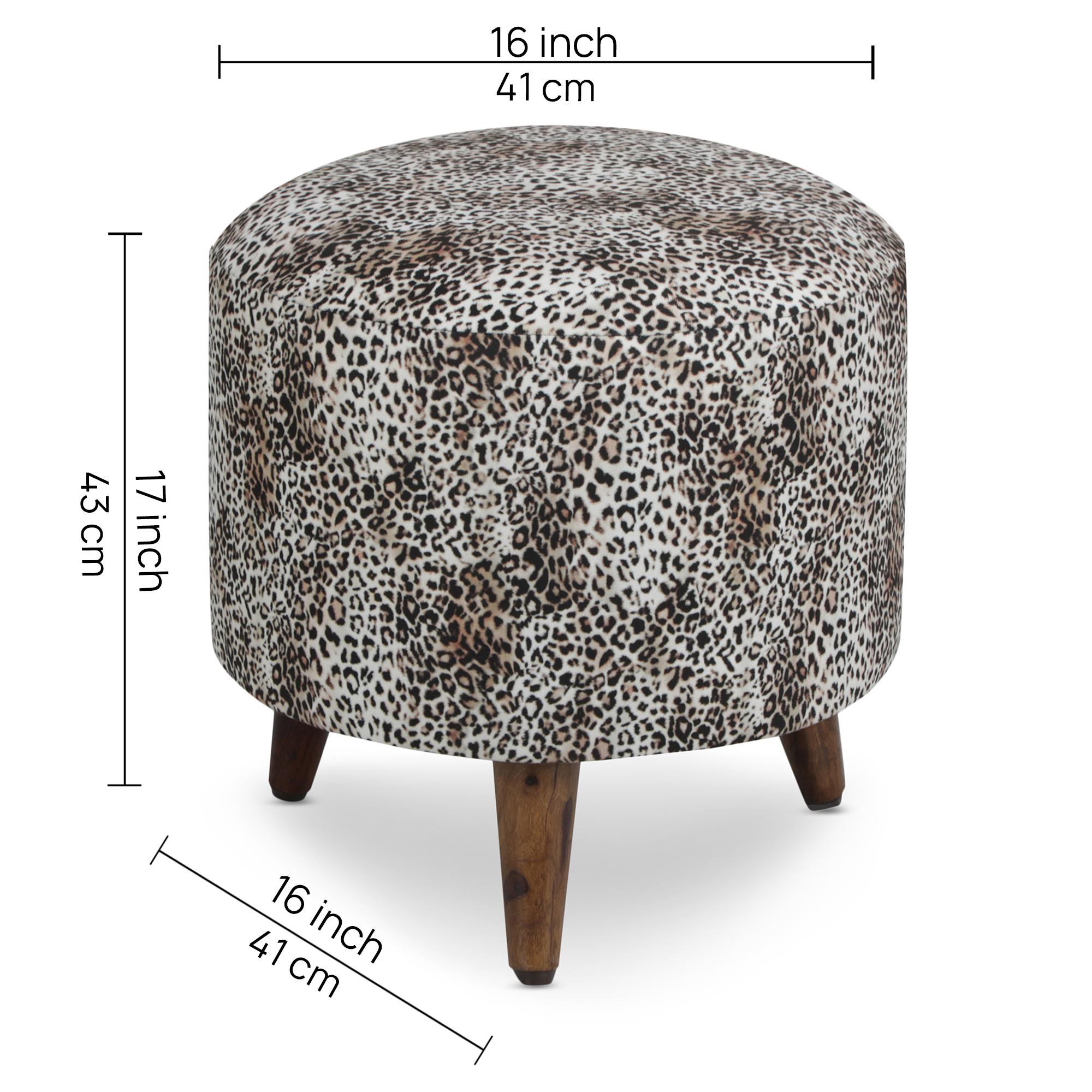 Nova Solid Wood  Ottomon in  Grey Colour