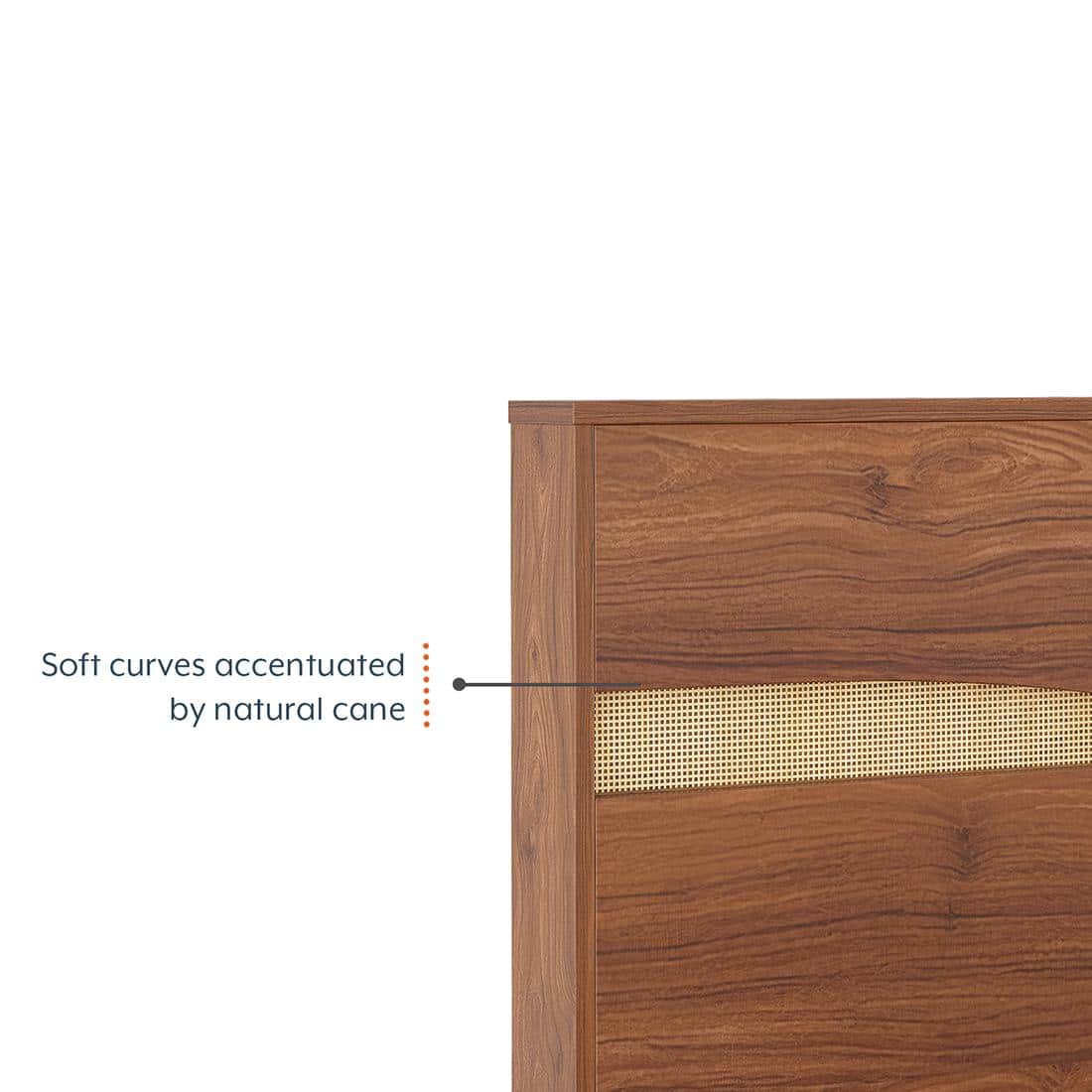 Karya Engineered Wood King Size Box Storage Bed In Wheat Brown Walnut Finish