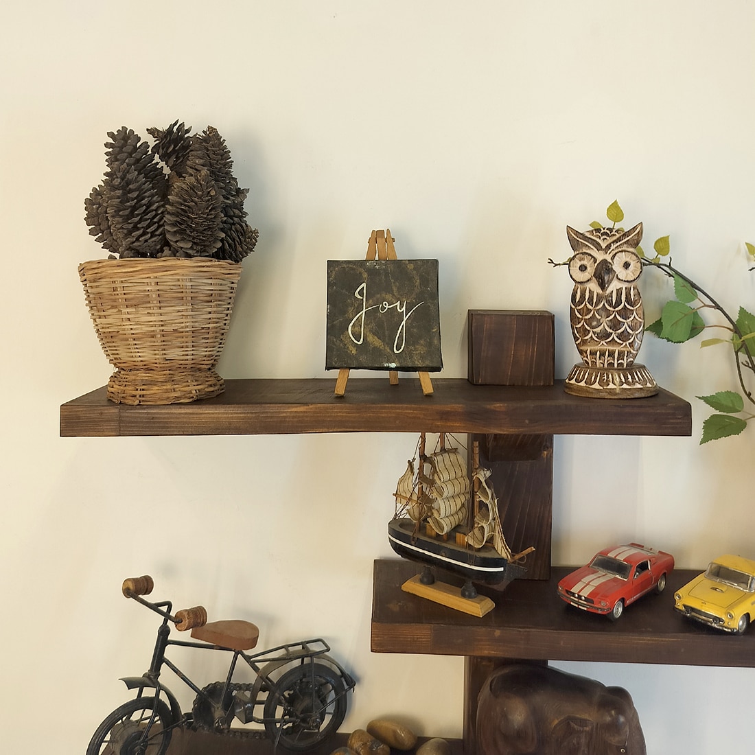 Fiona Wooden Wall Shelf Organiser