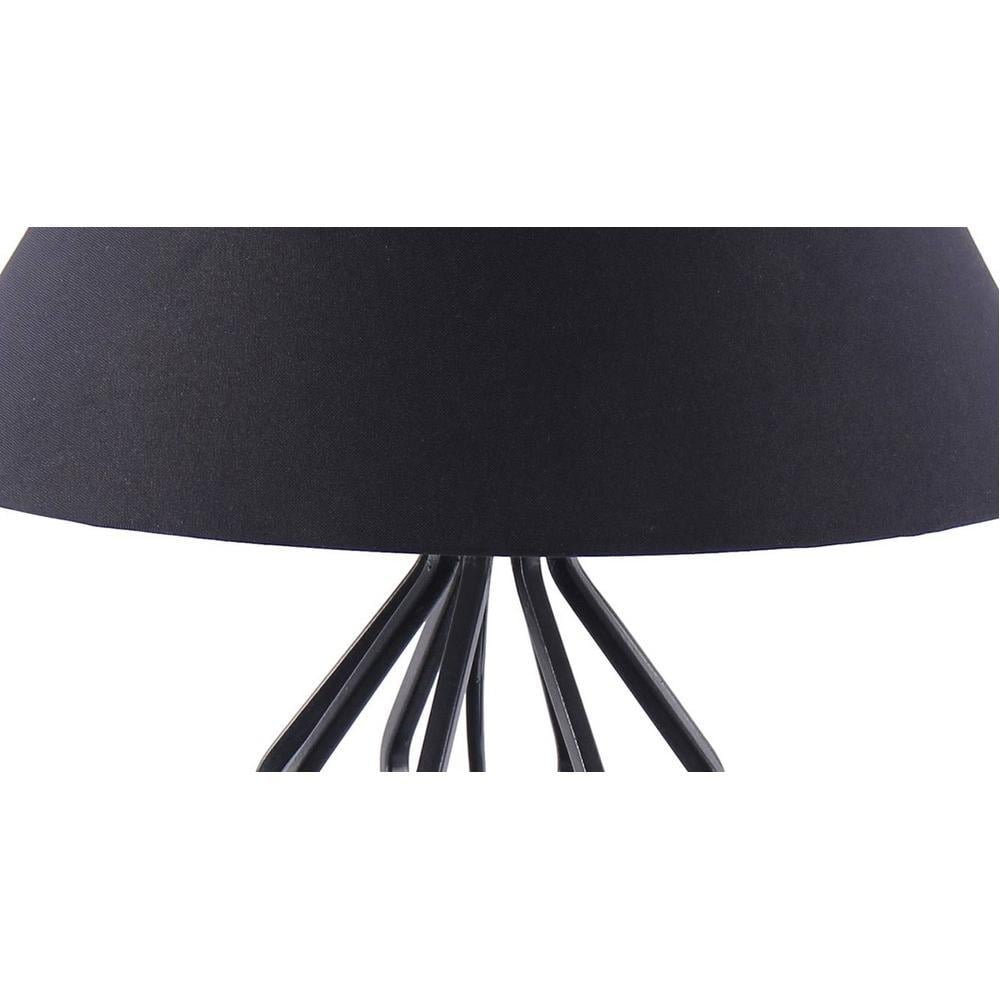 Maisey Black Fabric Shade Table Lamp with Black Iron Base