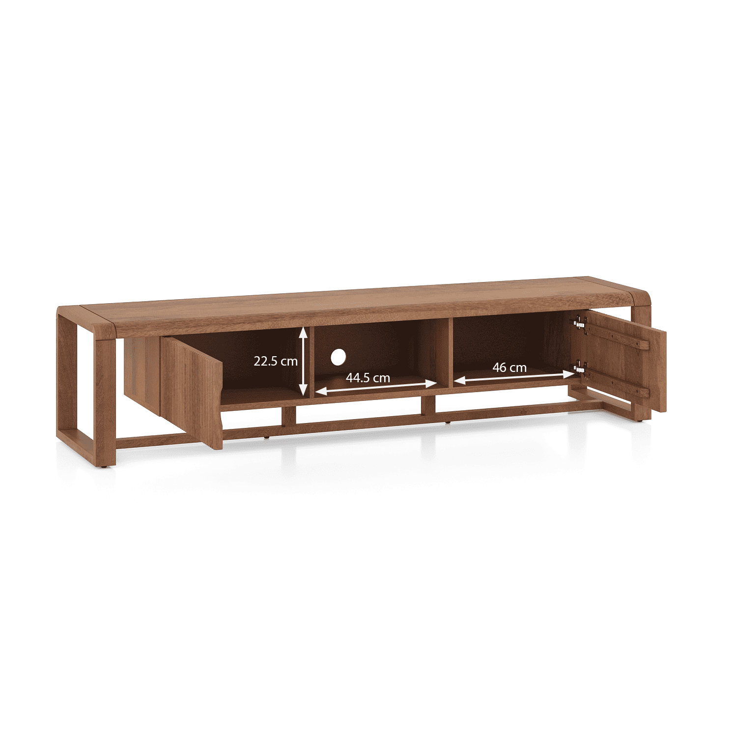 Linnea Solid Wood TV Cabinet In Amber Walnut Finish