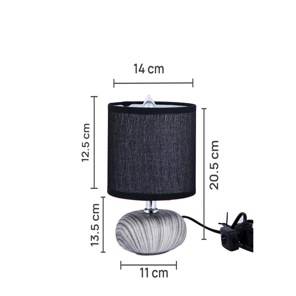 Black and White Cylindrical Table Lamp