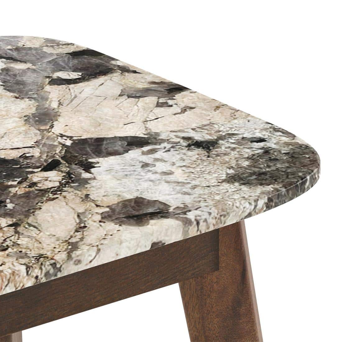 Lunar Alaska Exotic Stone 4 Seater Dining Table with Rickman Lounge Chair Set