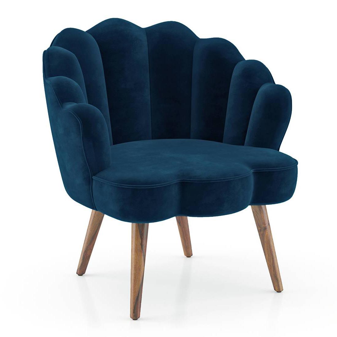 Korine Accent Chair in Blue Velvet Colour