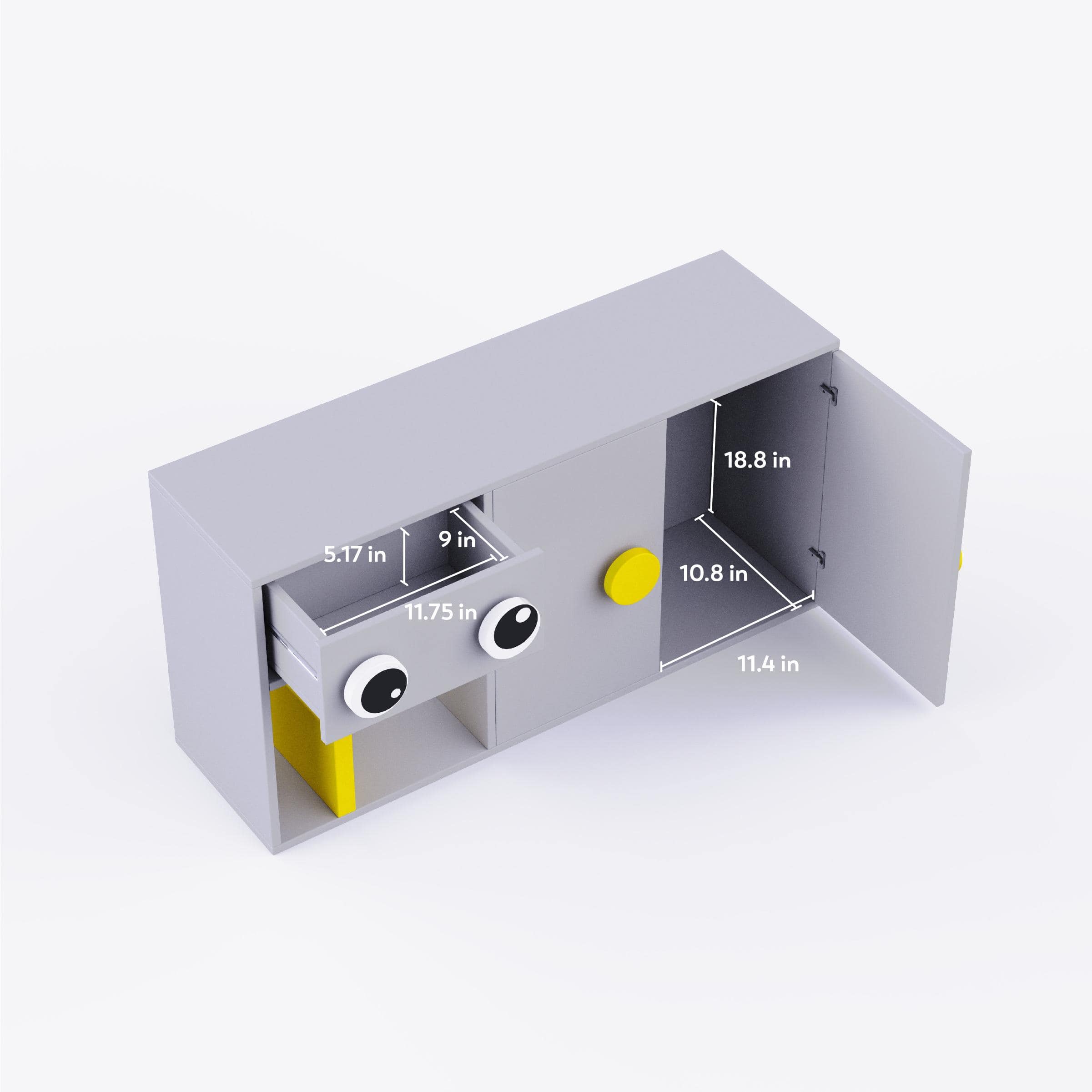 Big Nino Storage Unit In Light Grey Colour